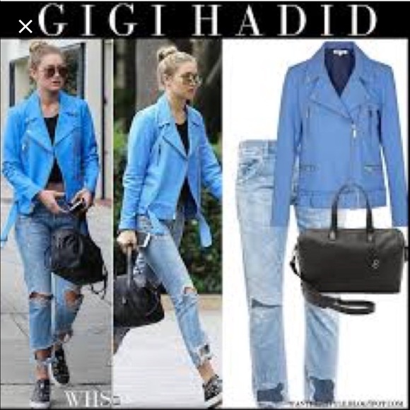 Elizabeth and James Corlyn Blue leather jacket NWT - Picture 2 of 3